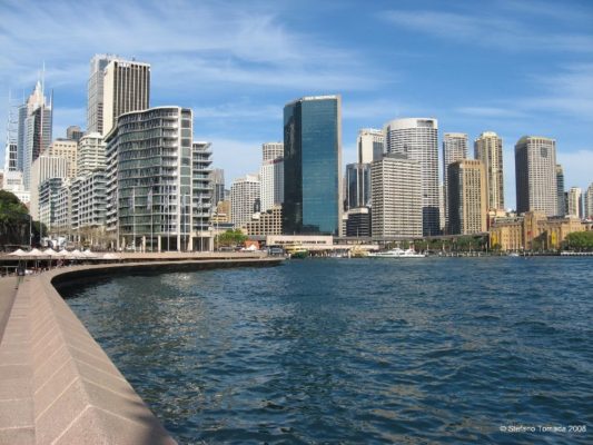 Una veduta dei grattacieli di Circular Quay a Sydney