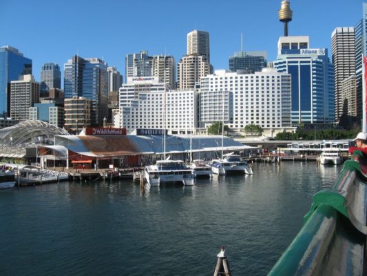 Panorama sull'area di Darling Harbour a Sydney