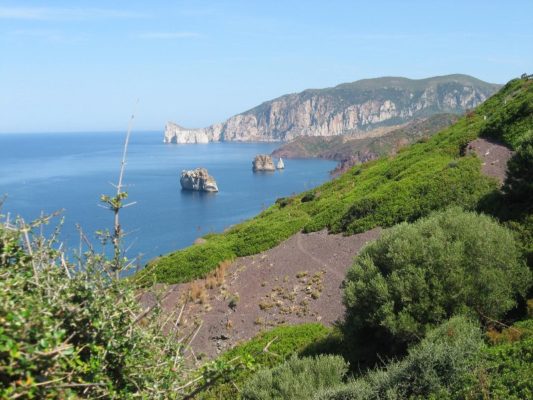 Panorama da Nebida in Sardegna