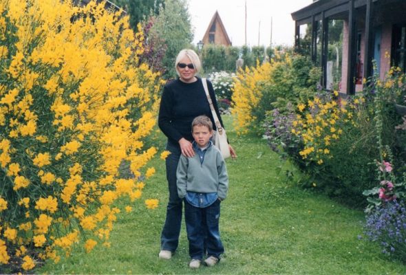 Il giardino del Hostal Lago Argentino a El Calafate in Argentina