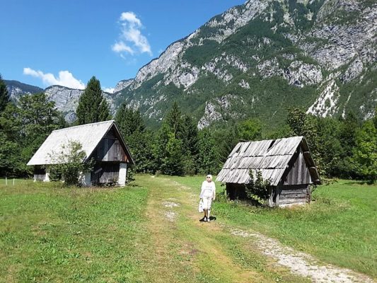 Paesaggio di montagna nei pressi di Ukanc a Bohinj