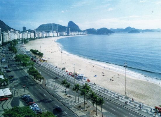 Panorama sulla spiaggia di Copacabana a Rio de Janeiro