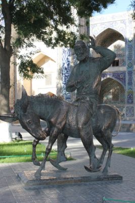 Statua Hoja Nasruddin Bukhara Uzbekistan