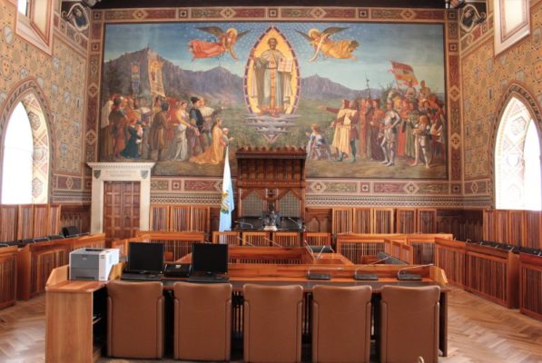 La Sala del Consiglio di San Marino