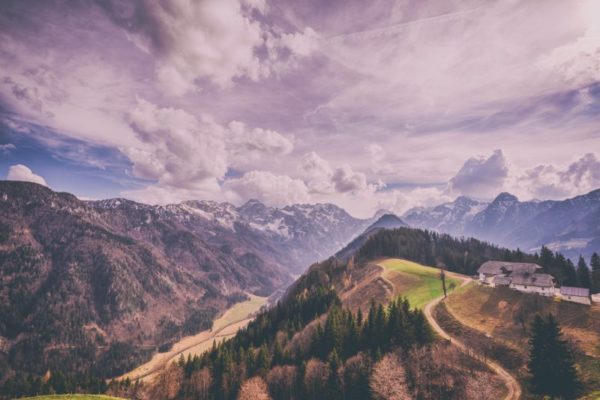 Paesaggio della Logarska Dolina in Slovenia