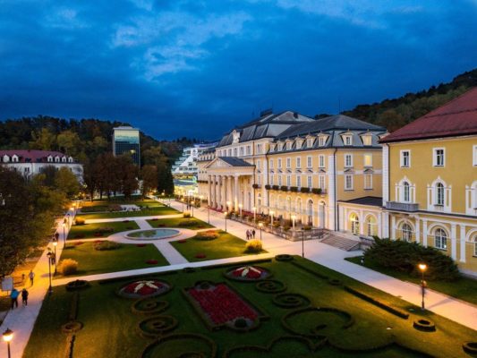 Panorama del centro storico di Rogaška Slatina in Slovenia