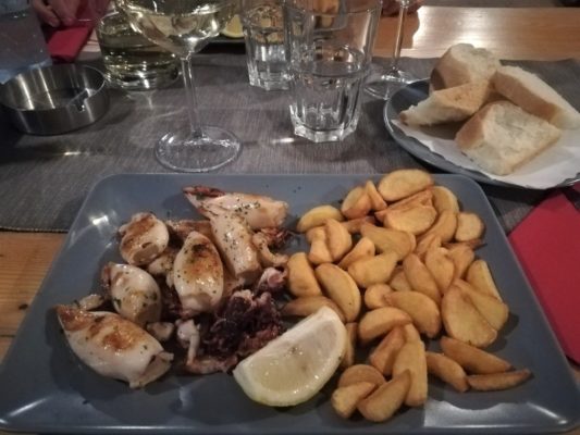 Calamari alla griglia alla Gostilna Pri Tinetu di Capodistria