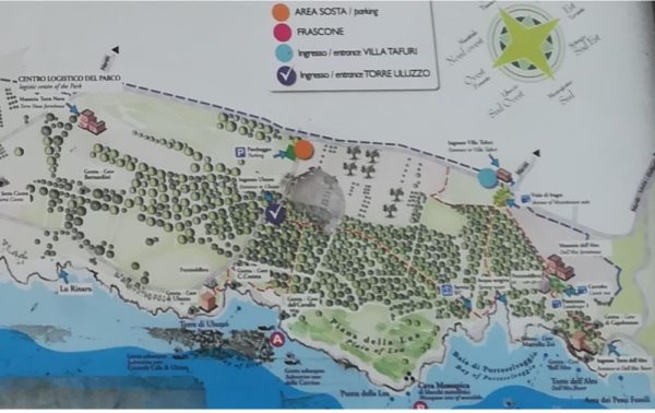 La mappa del Parco di Porto Selvaggio nel Salento