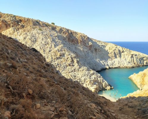 Panorama della spiaggia di Seitan Limani a Creta