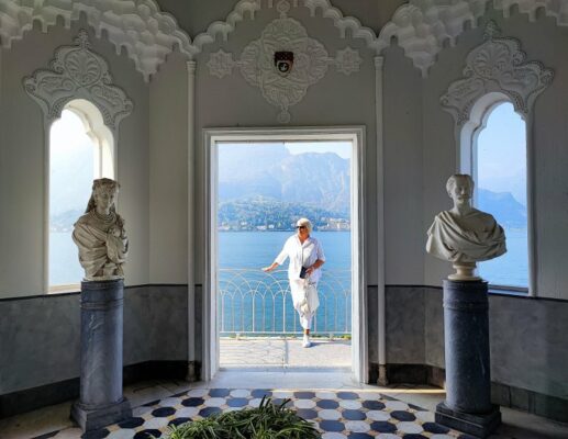 The interior of the cloister of Villa Melzi in Bellagio, Lake Como