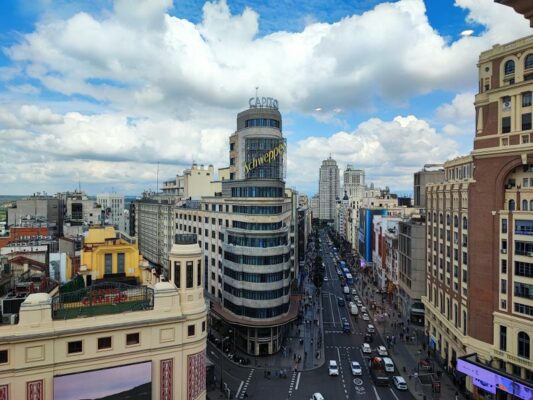 Panorama di Madrid dalla terrazza del El Corte Inglés