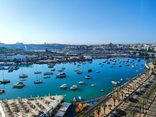 Panorama del canale di Marsamxett a Gżira