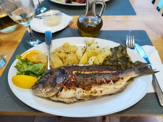 Orata alla griglia, Konoba Ankora Lopar, isola di Rab