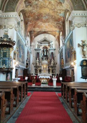 L'interno della Chiesa dell'Immacolata Concezione di Kamnik