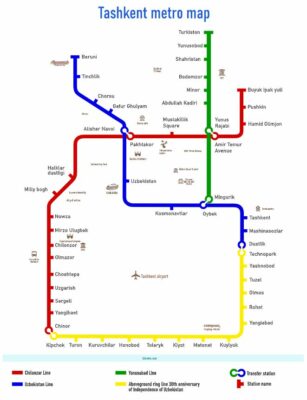 La mappa della metropolitana di Tashkent