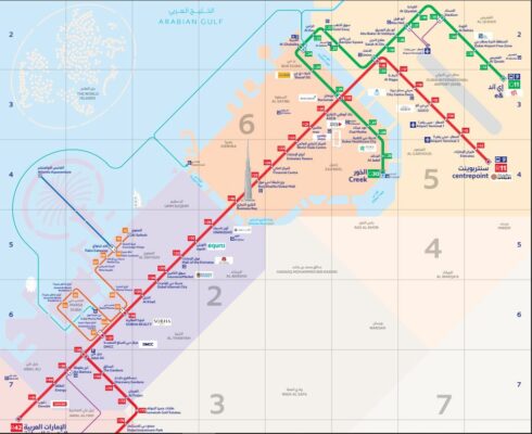 La mappa della metropolitana di Dubai